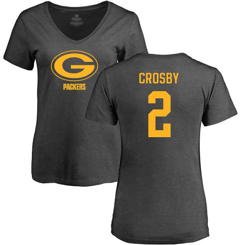 Green Bay Packers Ash Women #2 Crosby Mason One Color Nike NFL T Shirt